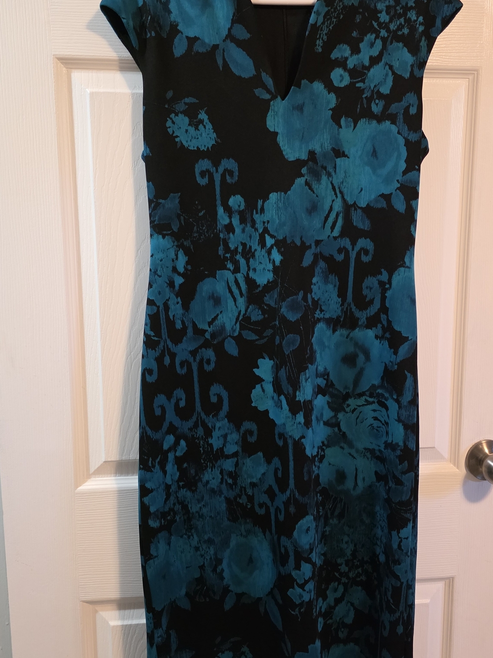 4/$67 Deal! Connected Apparel Dress with Teal Floral Print